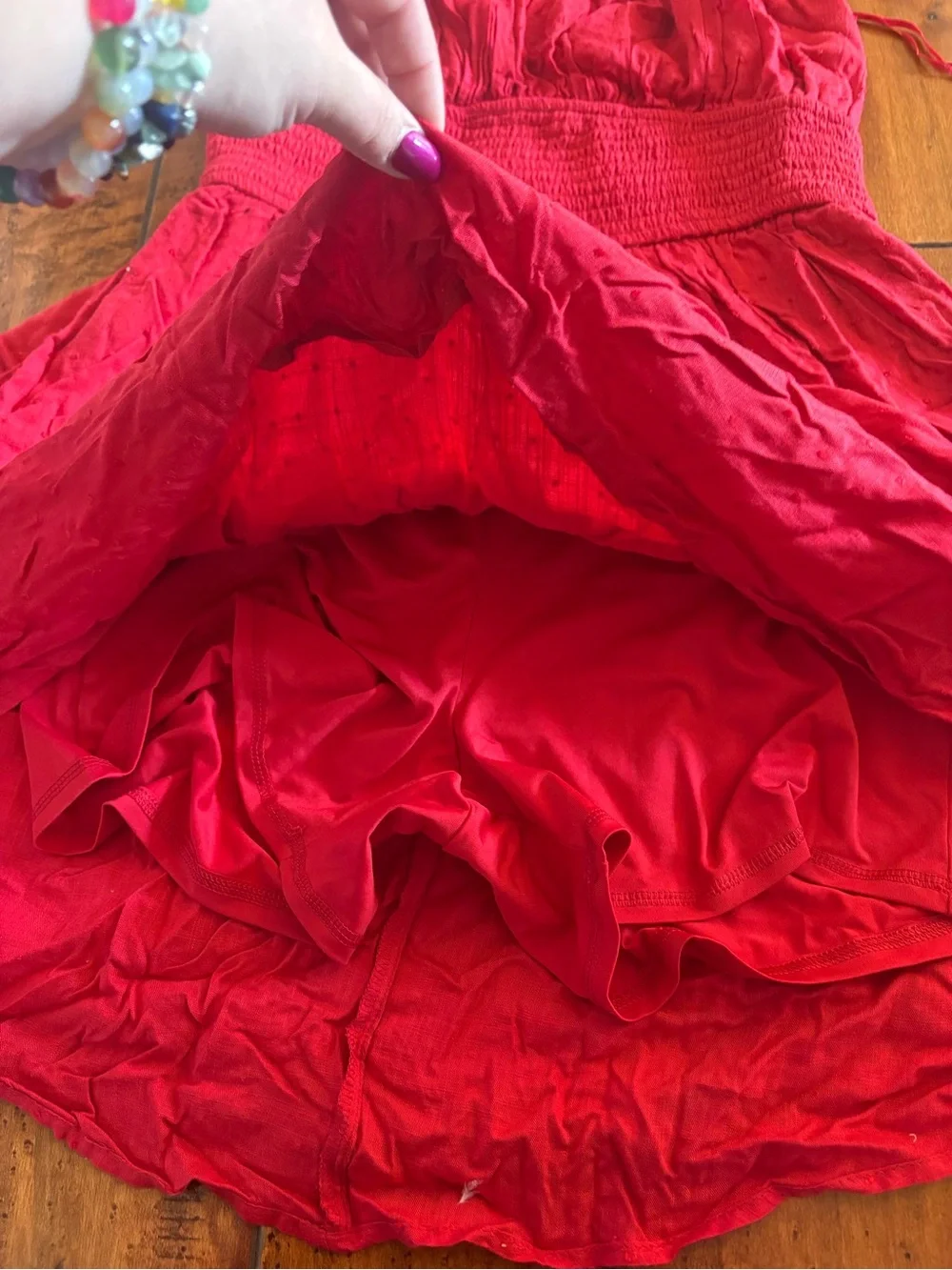 hollister red flowy dress